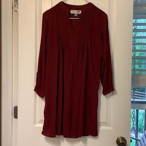 Long sleeve maroon maternity dress